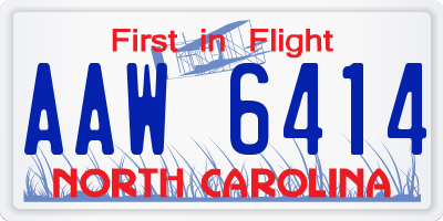 NC license plate AAW6414