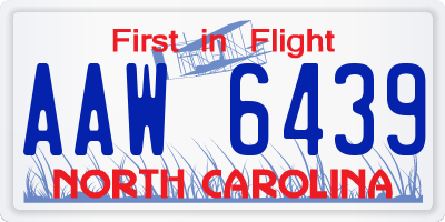 NC license plate AAW6439