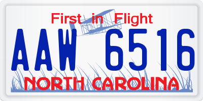 NC license plate AAW6516