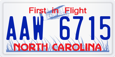NC license plate AAW6715
