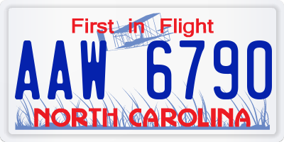 NC license plate AAW6790