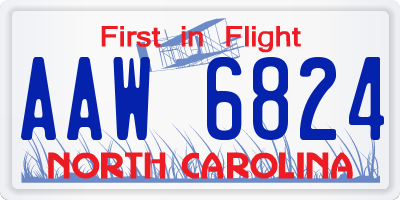NC license plate AAW6824