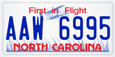 NC license plate AAW6995