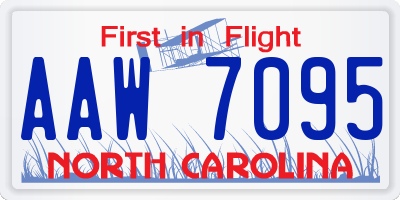 NC license plate AAW7095