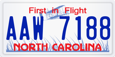 NC license plate AAW7188