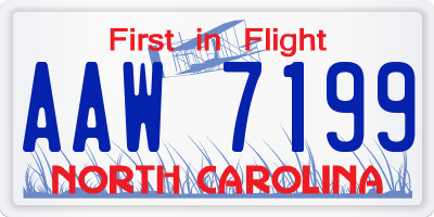 NC license plate AAW7199