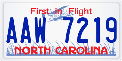 NC license plate AAW7219