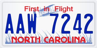 NC license plate AAW7242