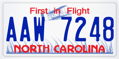 NC license plate AAW7248