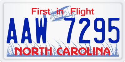 NC license plate AAW7295