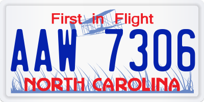 NC license plate AAW7306