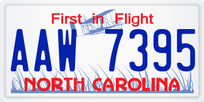 NC license plate AAW7395