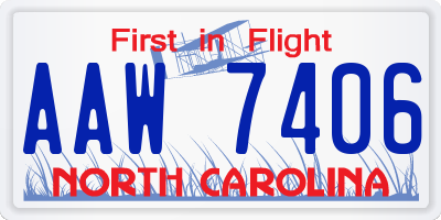 NC license plate AAW7406