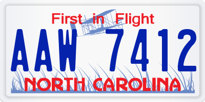 NC license plate AAW7412
