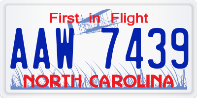 NC license plate AAW7439