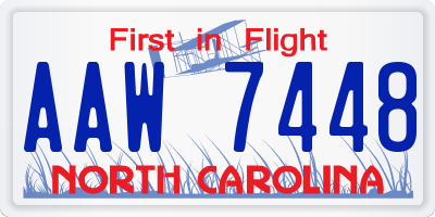 NC license plate AAW7448