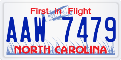 NC license plate AAW7479
