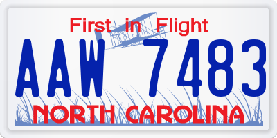 NC license plate AAW7483