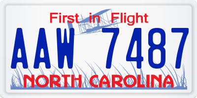 NC license plate AAW7487