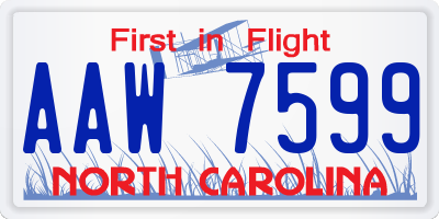 NC license plate AAW7599