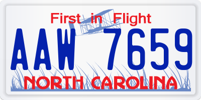 NC license plate AAW7659