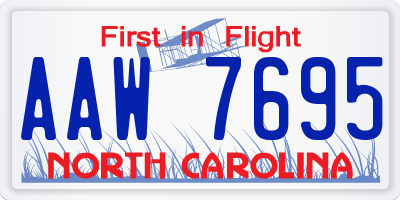 NC license plate AAW7695