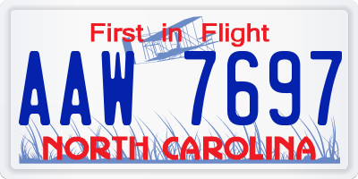 NC license plate AAW7697