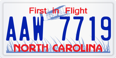 NC license plate AAW7719