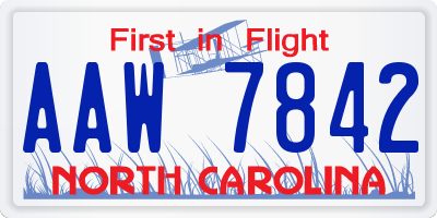 NC license plate AAW7842