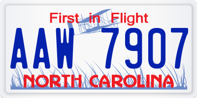NC license plate AAW7907