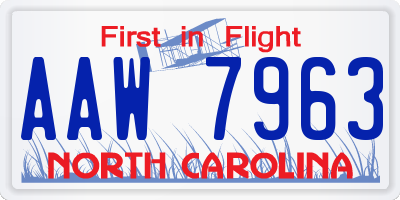 NC license plate AAW7963