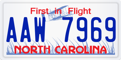NC license plate AAW7969