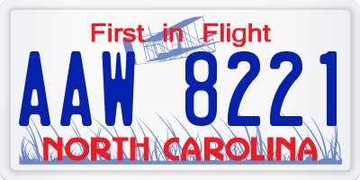 NC license plate AAW8221