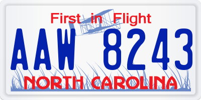 NC license plate AAW8243