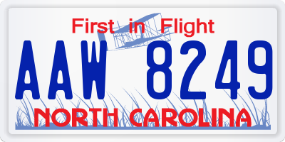 NC license plate AAW8249