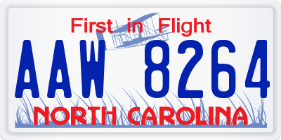 NC license plate AAW8264