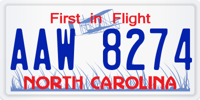 NC license plate AAW8274