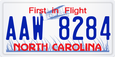 NC license plate AAW8284