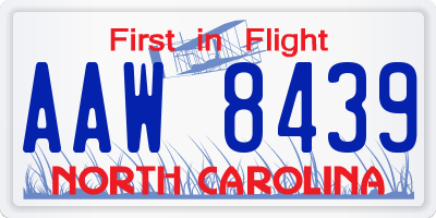 NC license plate AAW8439