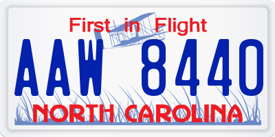 NC license plate AAW8440