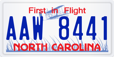 NC license plate AAW8441
