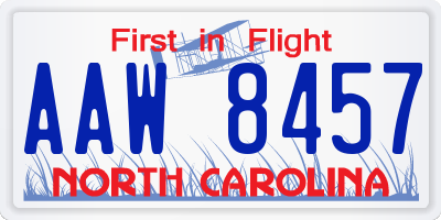 NC license plate AAW8457