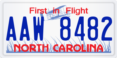 NC license plate AAW8482