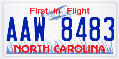NC license plate AAW8483
