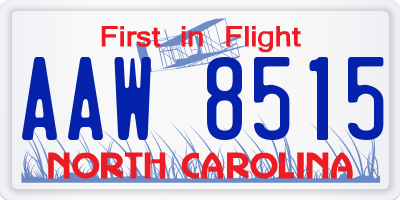 NC license plate AAW8515