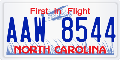 NC license plate AAW8544