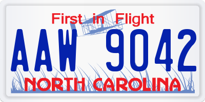 NC license plate AAW9042