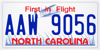 NC license plate AAW9056