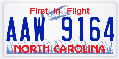 NC license plate AAW9164