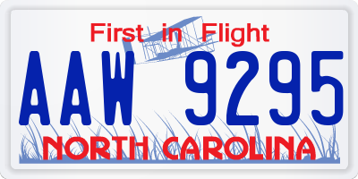 NC license plate AAW9295